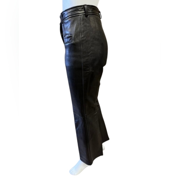 Via Luca 100% Leather Pants High Rise Black Size 9 EUC - Picture 2 of 8